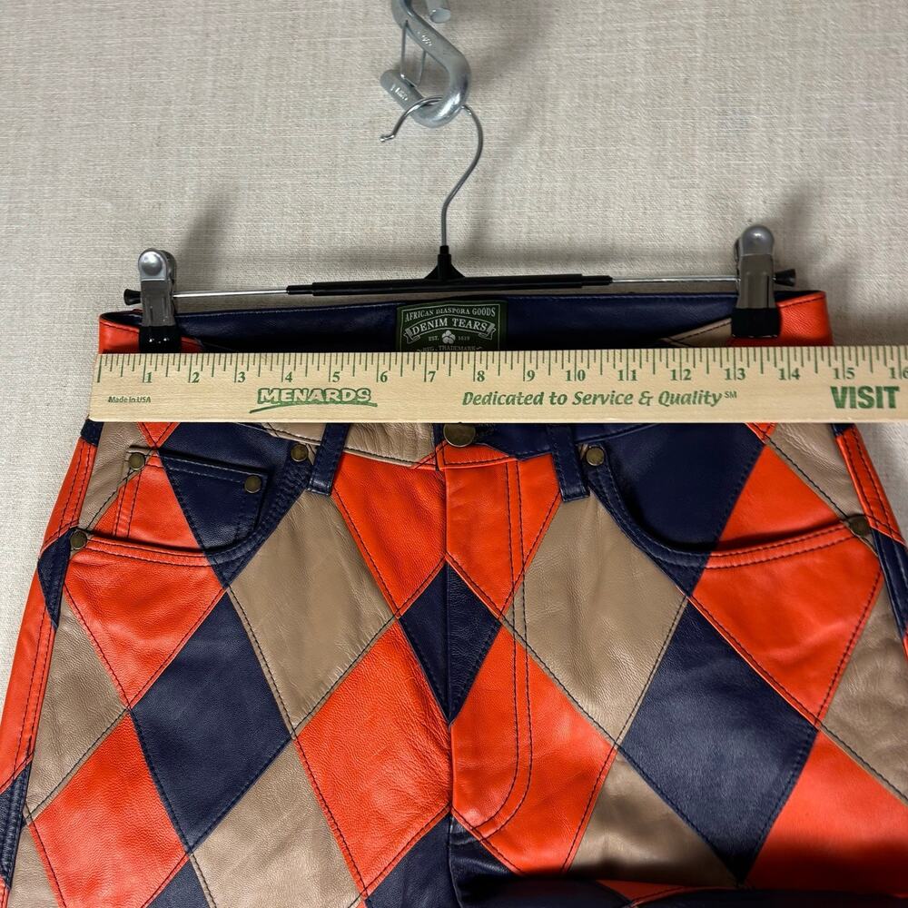 Denim Tears Lamb Leather Jacquard Patchwork Pant Checkered NEW With Tags Small - Picture 10 of 13